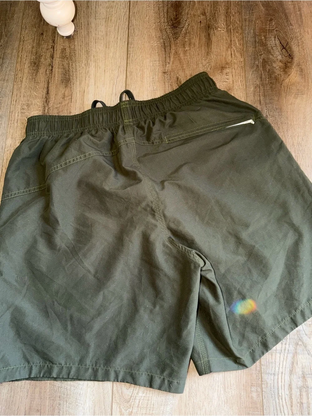Speedo Olive Swim Trunks with Drawstring Waist